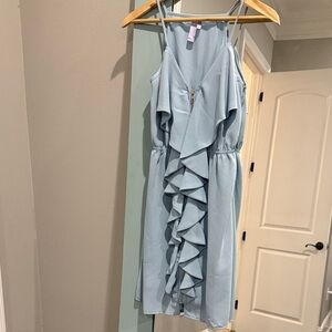 Alya Light Blue Ruffle Mini Dress